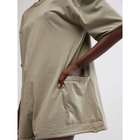 Free People Movement Hot Shot Tee Romper in Sage Stone Size Medium NWT - Picture 2 of 9